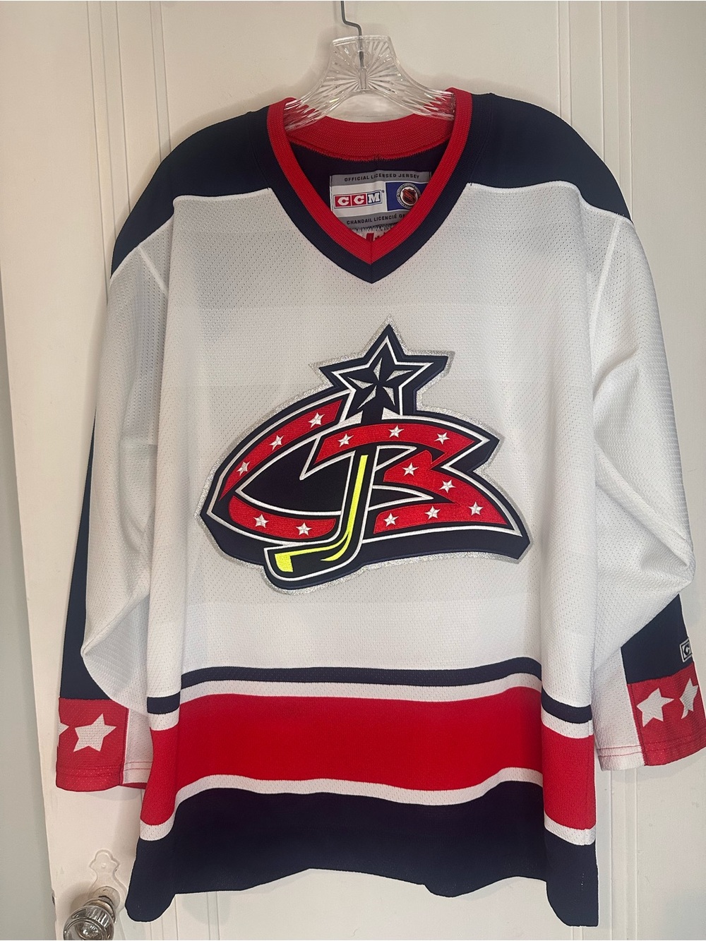 Columbus Blue Jackets Vintage CCM NHL Hockey Jersey Men's Medium White
